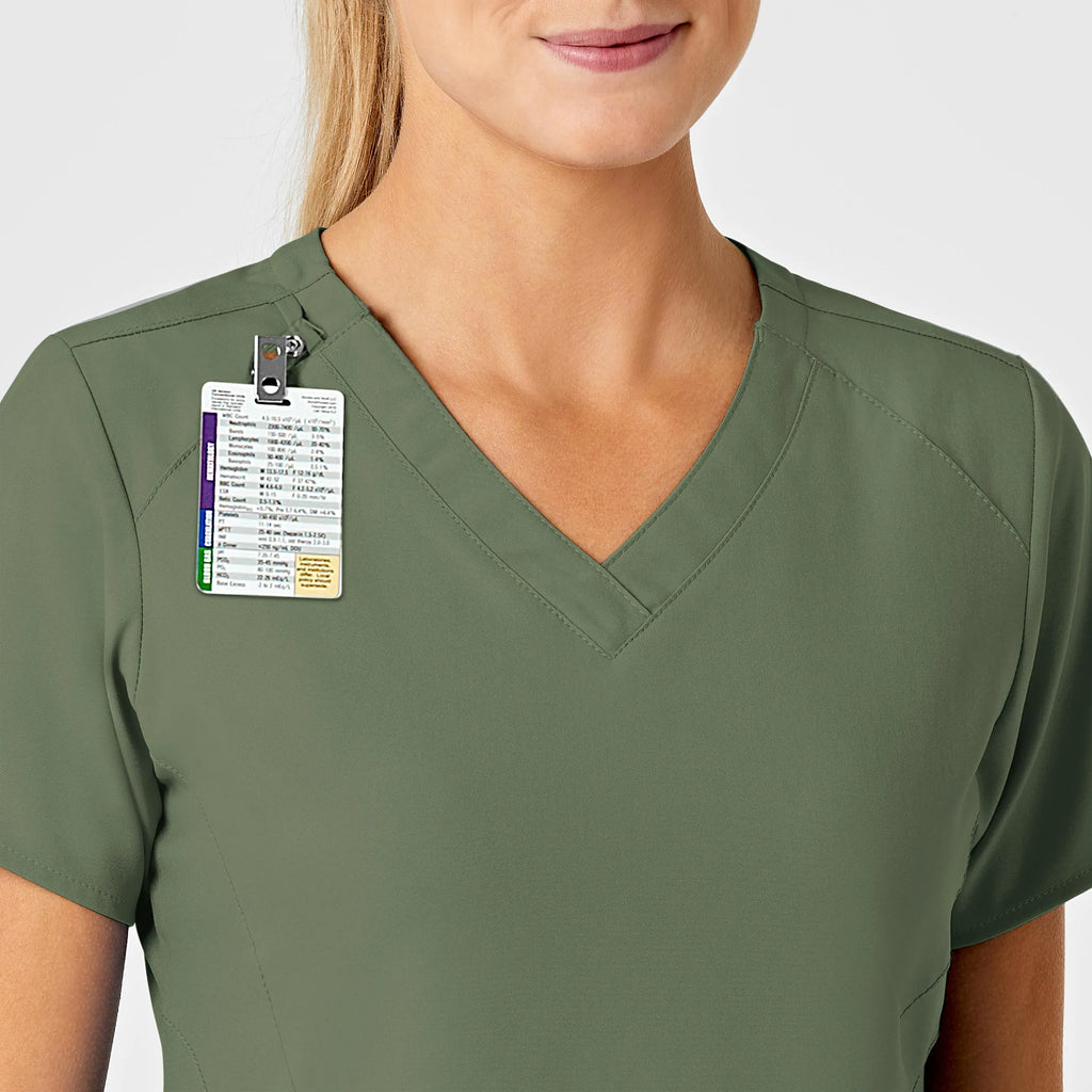 Wink Scrubs Women's Stylized V-Neck Scrub Top Olive | scrub-supply.com