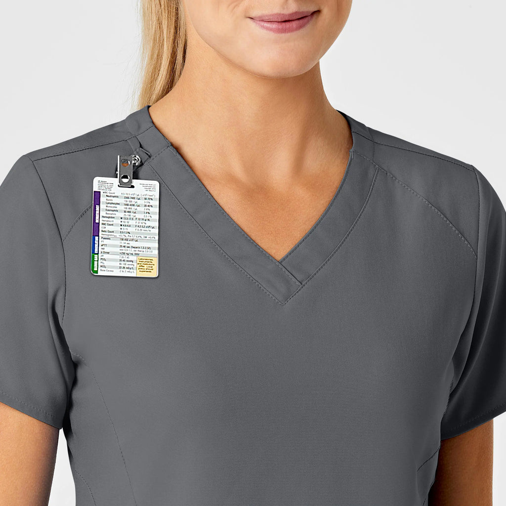 Wink Scrubs Women's Stylized V-Neck Scrub Top Pewter | scrub-supply.com