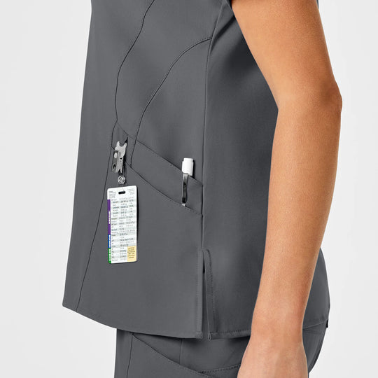 Wink Scrubs Women's Stylized V-Neck Scrub Top Pewter | scrub-supply.com