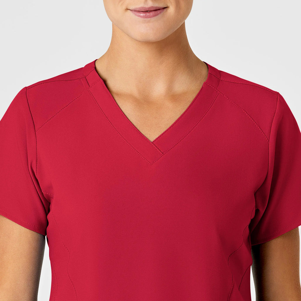 Wink Scrubs Women's Stylized V-Neck Scrub Top Red | scrub-supply.com