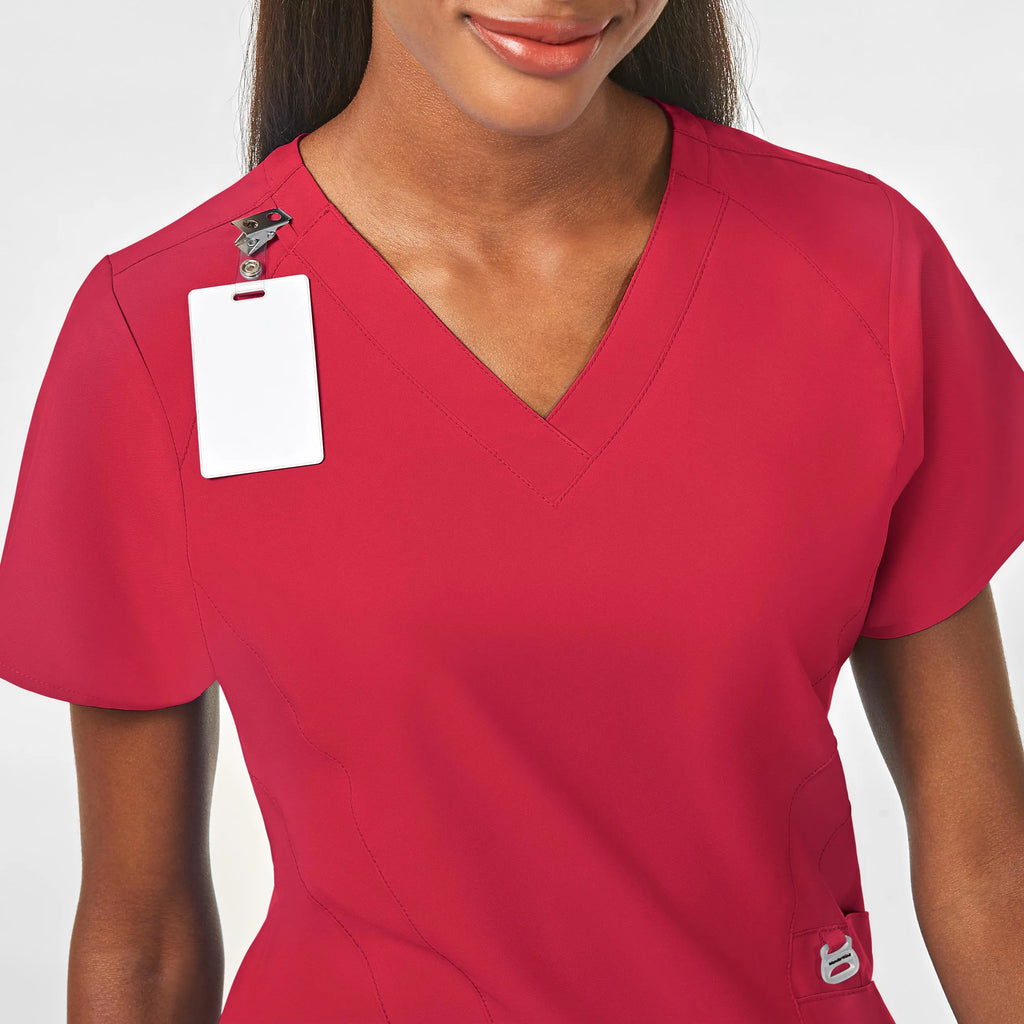 Wink Scrubs Women's Stylized V-Neck Scrub Top Red | scrub-supply.com