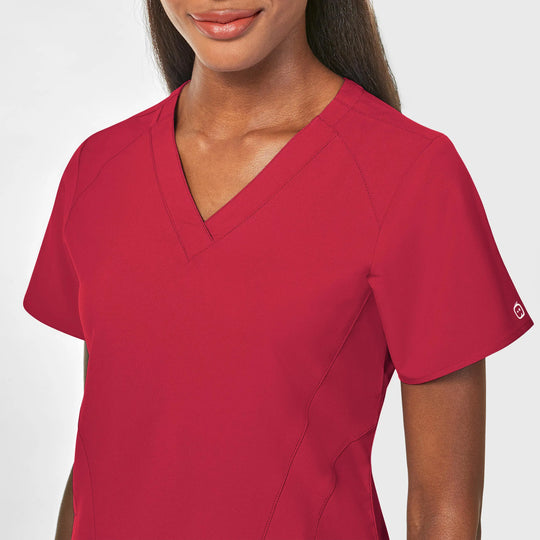 Wink Scrubs Women's Stylized V-Neck Scrub Top Red | scrub-supply.com