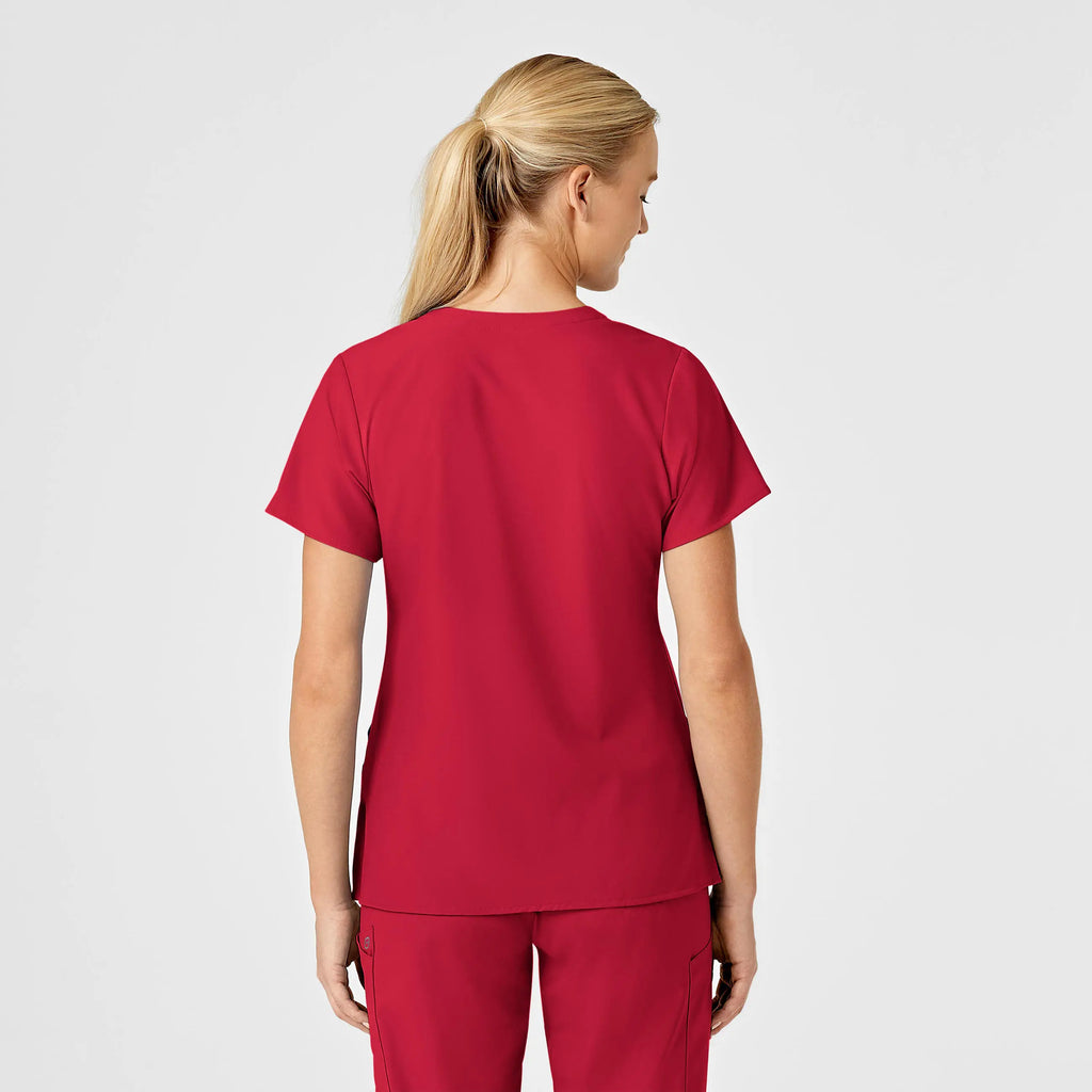 Wink Scrubs Women's Stylized V-Neck Scrub Top Red | scrub-supply.com