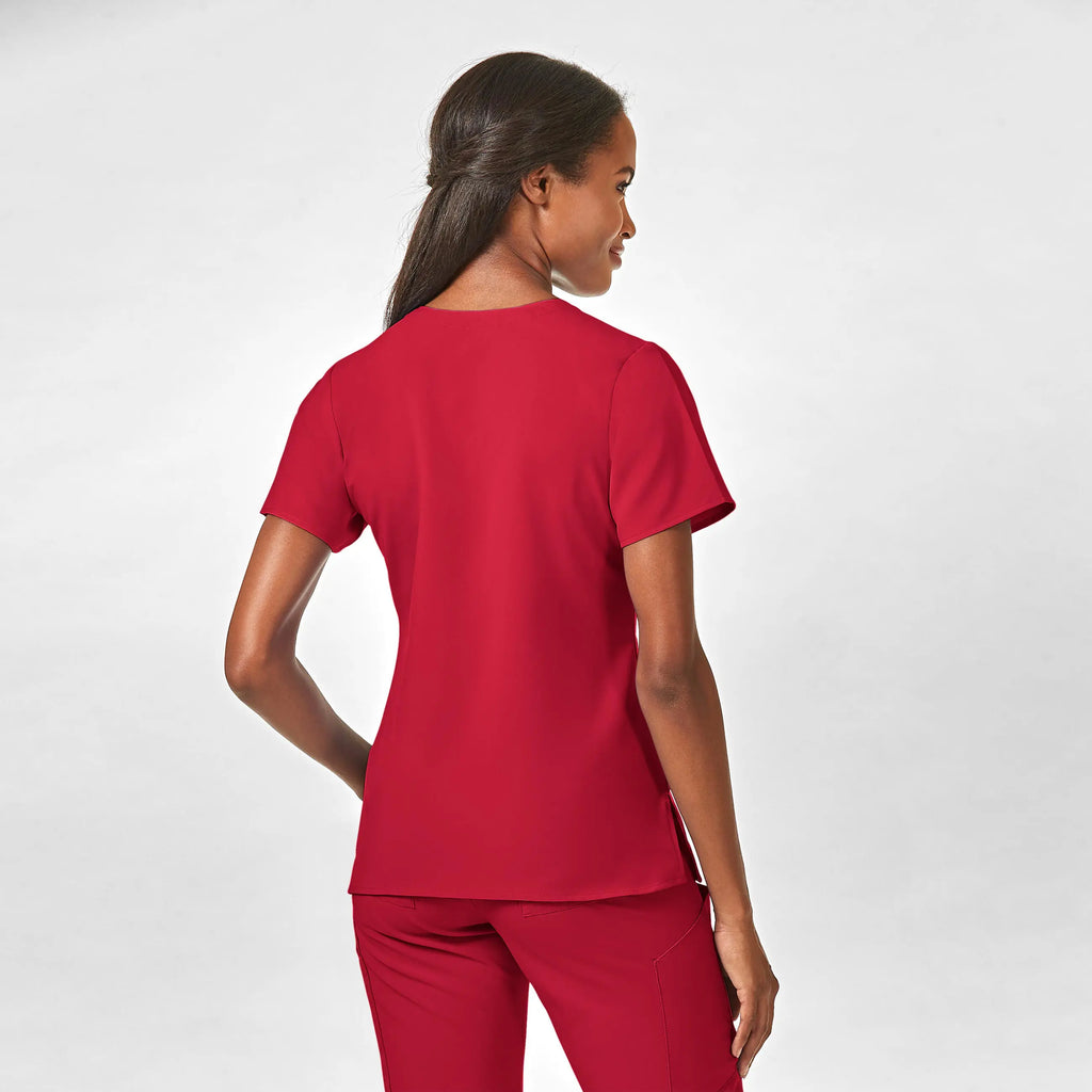 Wink Scrubs Women's Stylized V-Neck Scrub Top Red | scrub-supply.com