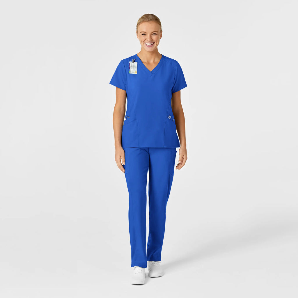 Wink Scrubs Women's Stylized V-Neck Scrub Top Royal Blue | scrub-supply.com