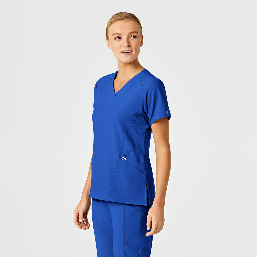 Wink Scrubs Women's Stylized V-Neck Scrub Top Royal Blue | scrub-supply.com