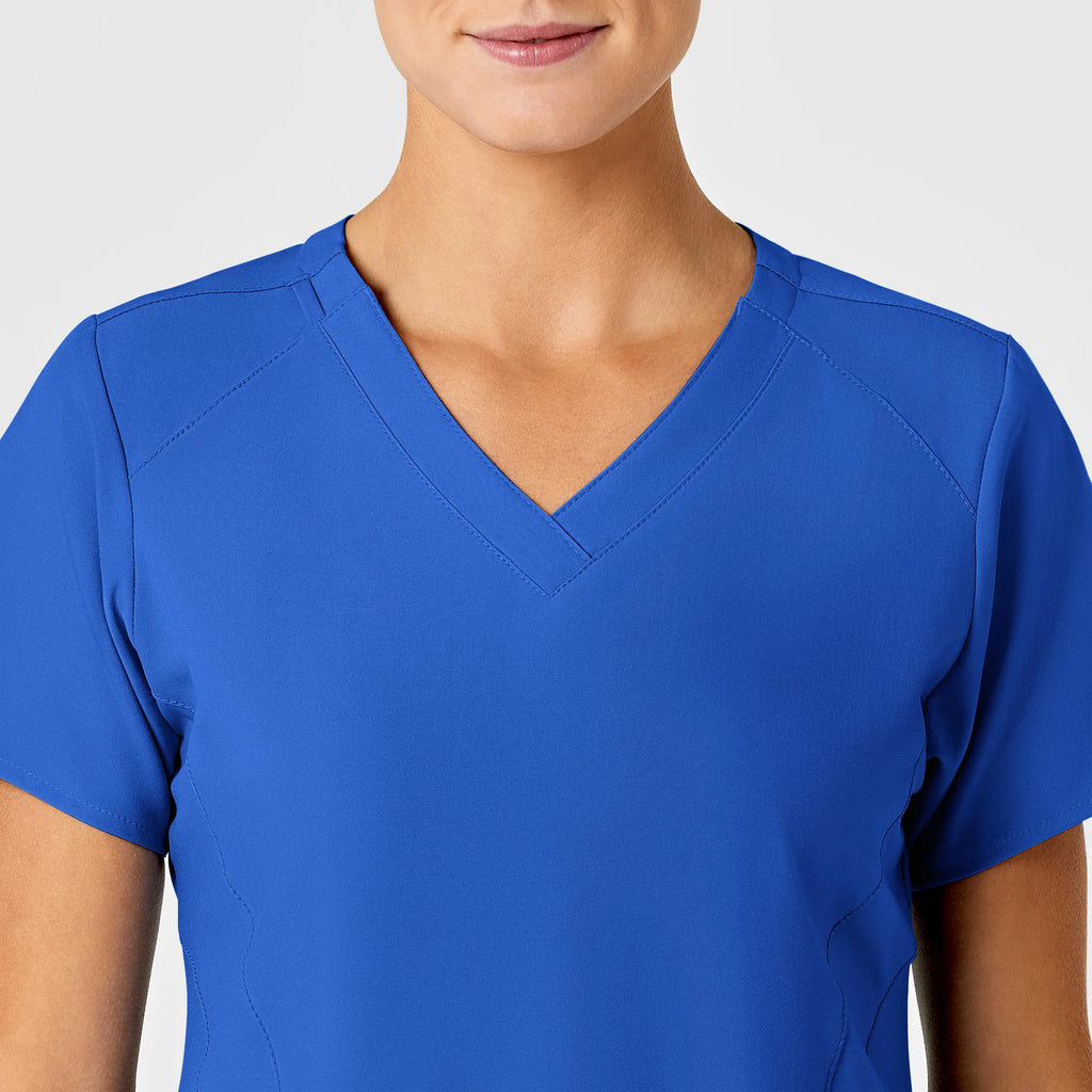 Wink Scrubs Women's Stylized V-Neck Scrub Top Royal Blue | scrub-supply.com