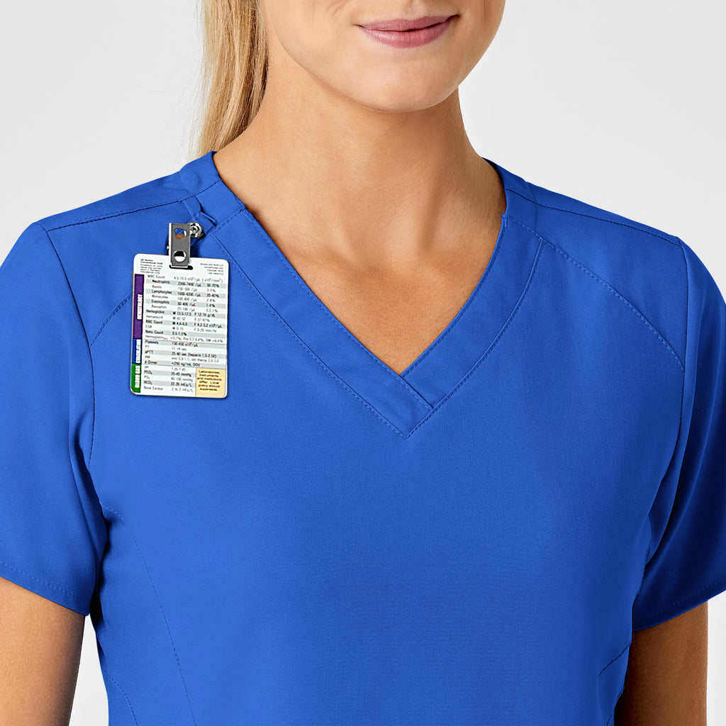 Wink Scrubs Women's Stylized V-Neck Scrub Top Royal Blue | scrub-supply.com