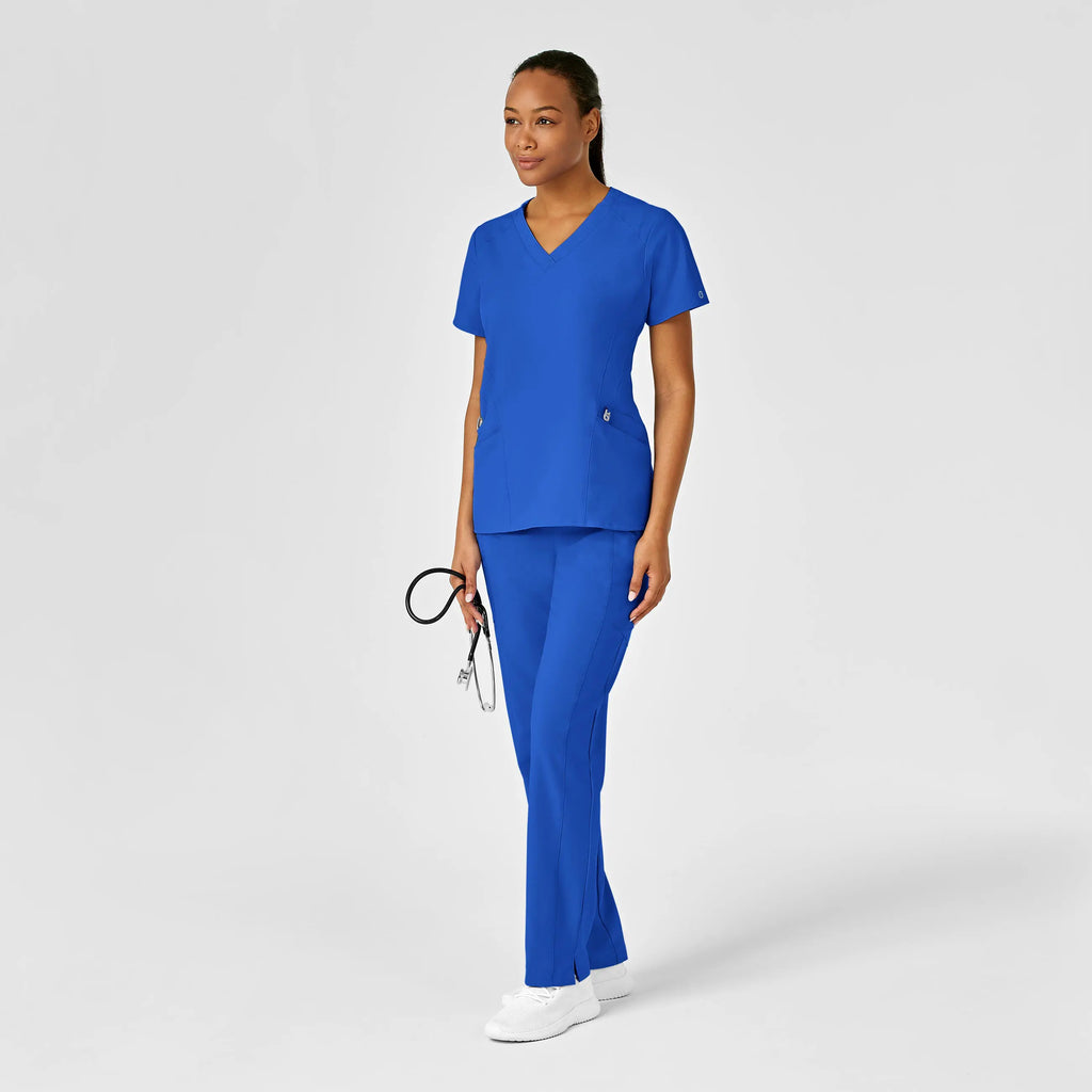 Wink Scrubs Women's Stylized V-Neck Scrub Top Royal Blue | scrub-supply.com