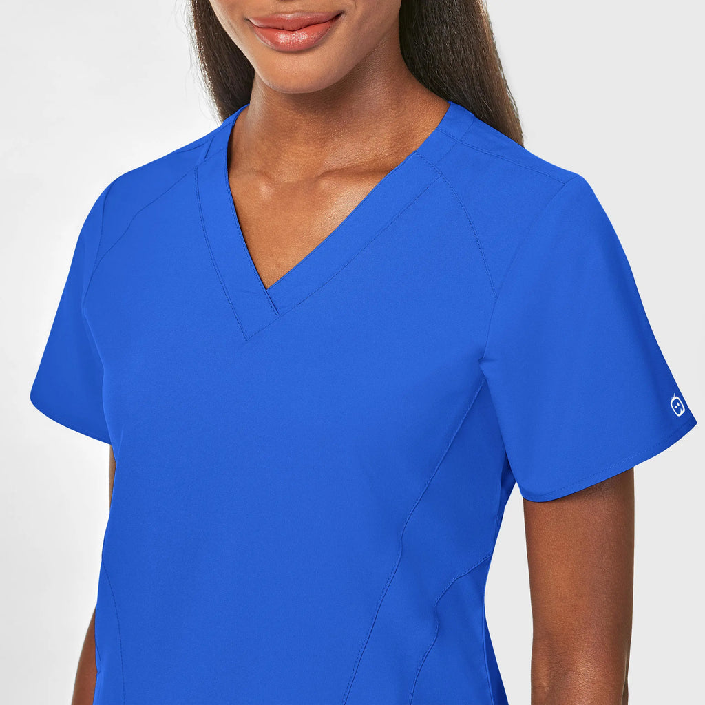 Wink Scrubs Women's Stylized V-Neck Scrub Top Royal Blue | scrub-supply.com