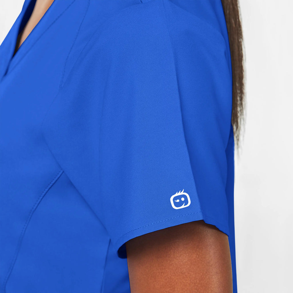 Wink Scrubs Women's Stylized V-Neck Scrub Top Royal Blue | scrub-supply.com