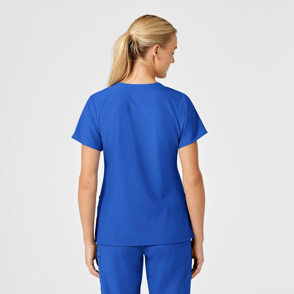 Wink Scrubs Women's Stylized V-Neck Scrub Top Royal Blue | scrub-supply.com