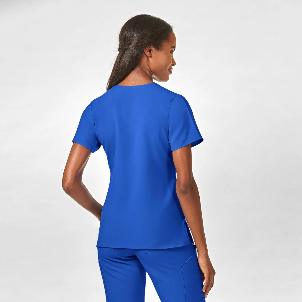 Wink Scrubs Women's Stylized V-Neck Scrub Top Royal Blue | scrub-supply.com