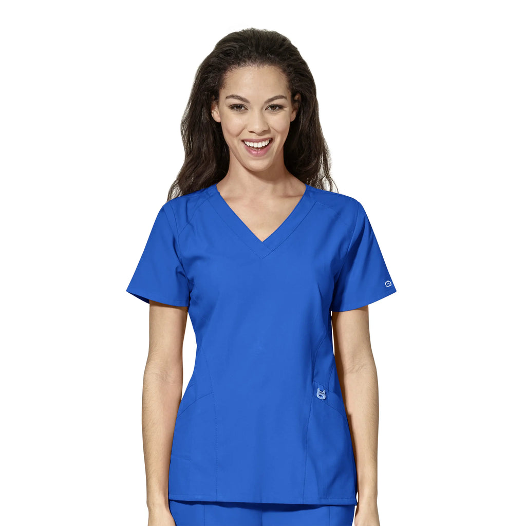 Wink Scrubs Women's Stylized V-Neck Scrub Top Royal Blue | scrub-supply.com