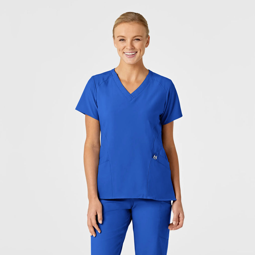 Wink Scrubs Women's Stylized V-Neck Scrub Top Royal Blue | scrub-supply.com