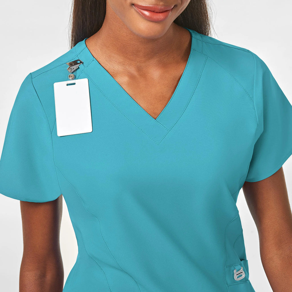 Wink Scrubs Women's Stylized V-Neck Scrub Top Teal | scrub-supply.com