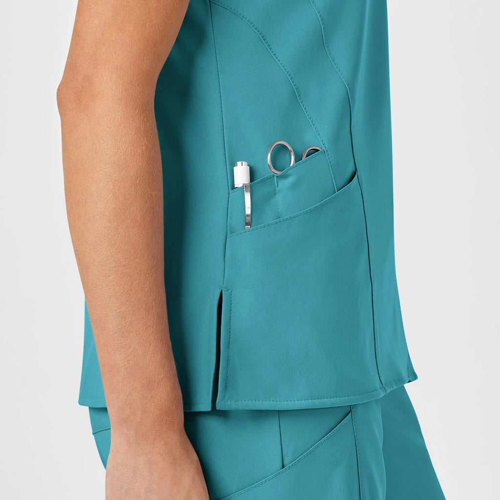 Wink Scrubs Women's Stylized V-Neck Scrub Top Teal | scrub-supply.com