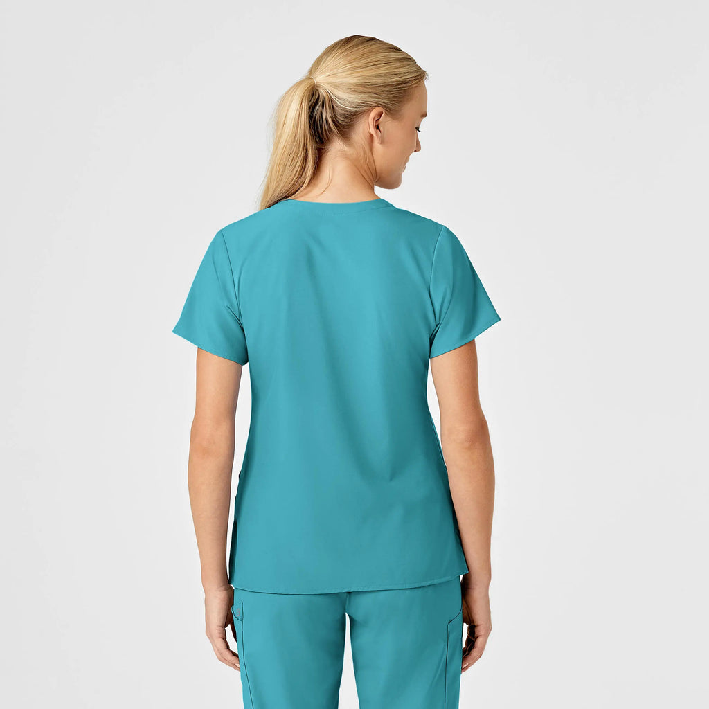 Wink Scrubs Women's Stylized V-Neck Scrub Top Teal | scrub-supply.com