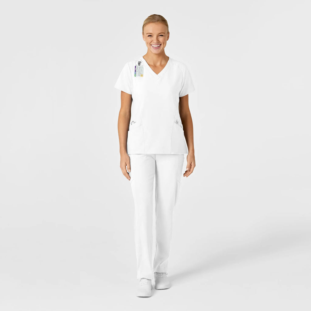 Wink Scrubs Women's Stylized V-Neck Scrub Top White | scrub-supply.com