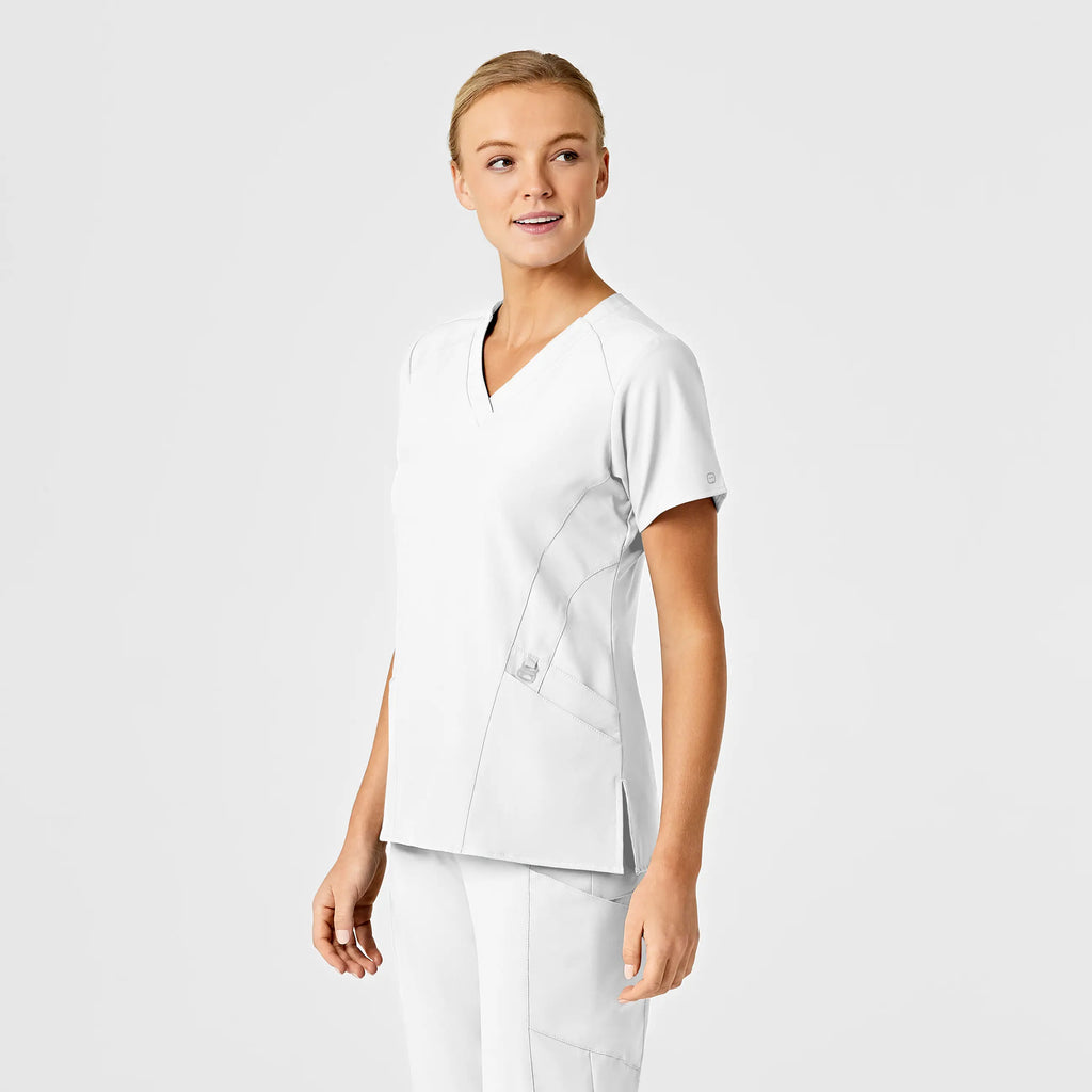 Wink Scrubs Women's Stylized V-Neck Scrub Top White | scrub-supply.com