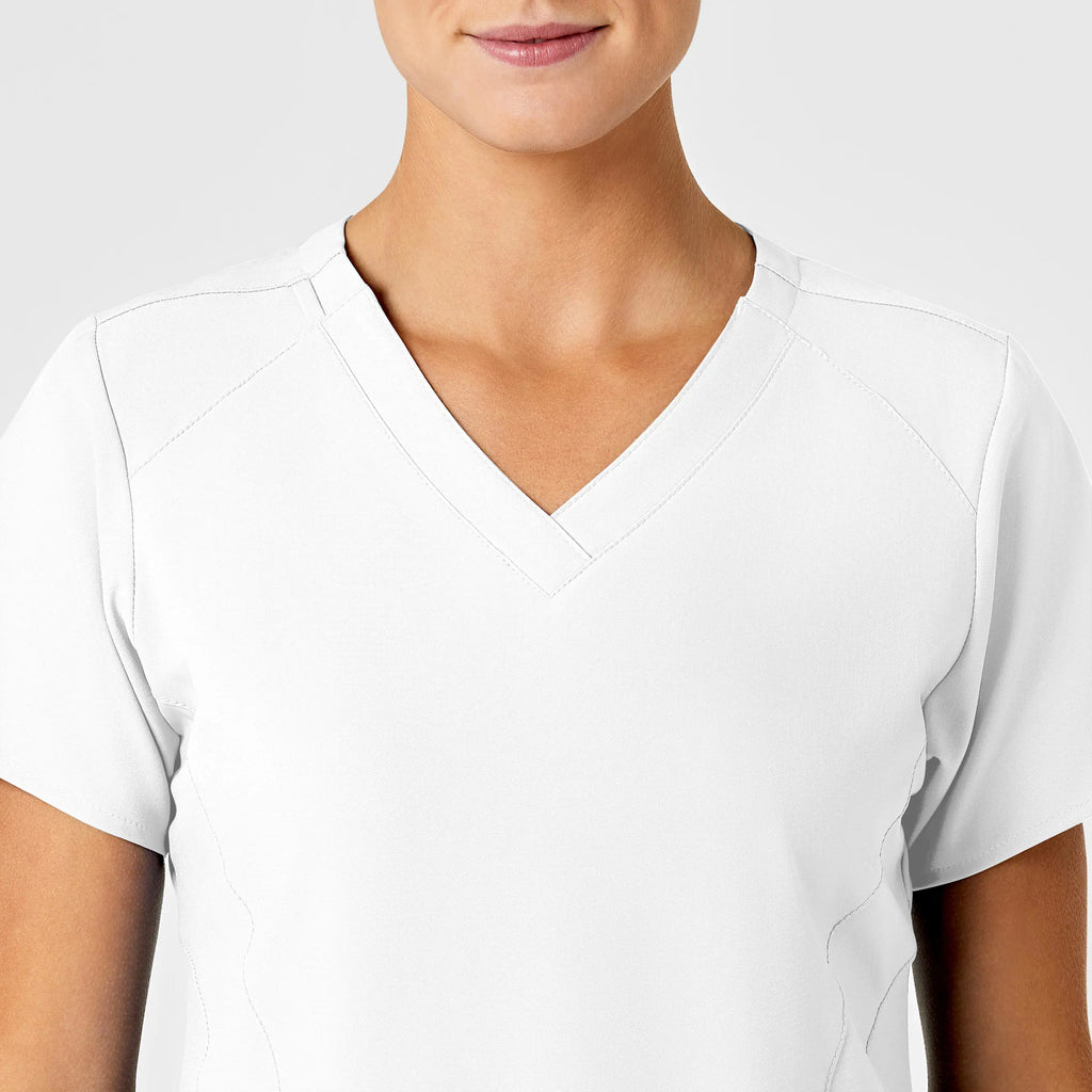 Wink Scrubs Women's Stylized V-Neck Scrub Top White | scrub-supply.com