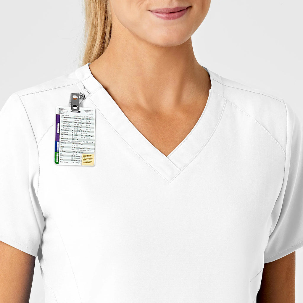 Wink Scrubs Women's Stylized V-Neck Scrub Top White | scrub-supply.com