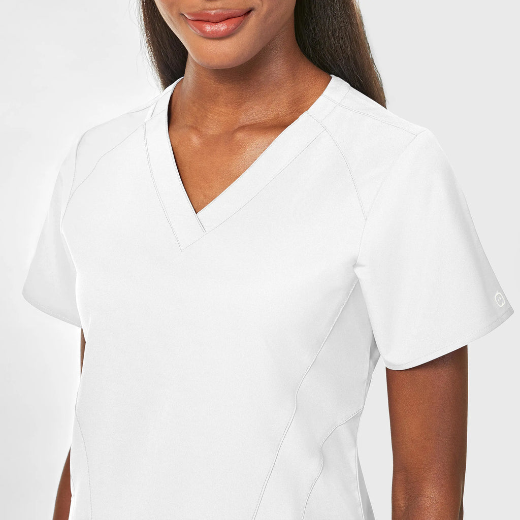 Wink Scrubs Women's Stylized V-Neck Scrub Top White | scrub-supply.com