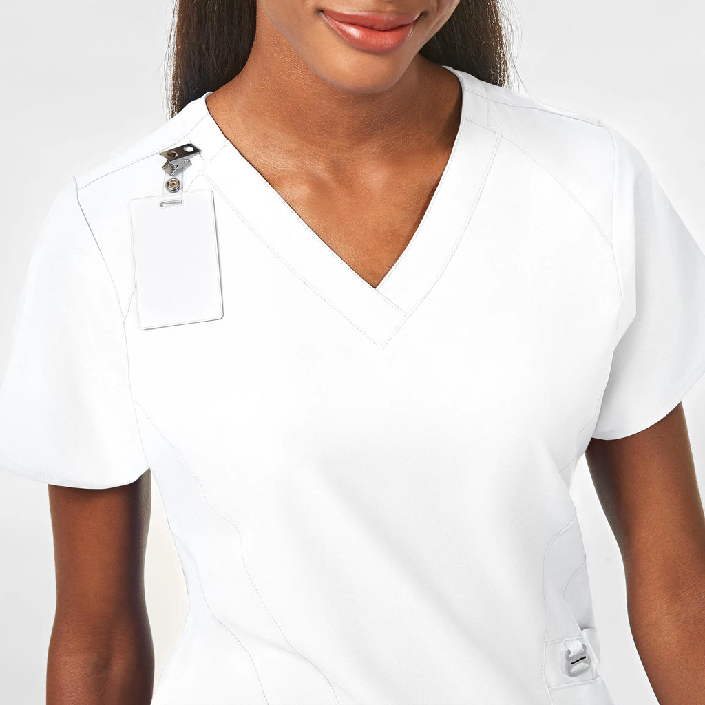 Wink Scrubs Women's Stylized V-Neck Scrub Top White | scrub-supply.com