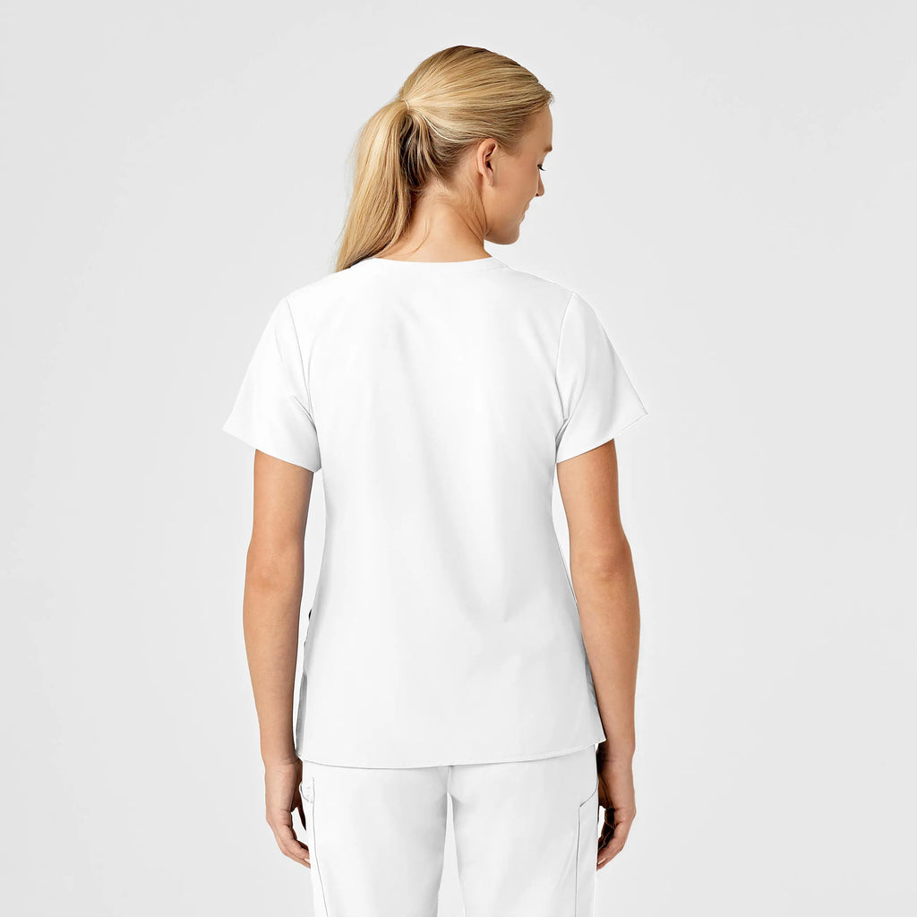 Wink Scrubs Women's Stylized V-Neck Scrub Top White | scrub-supply.com