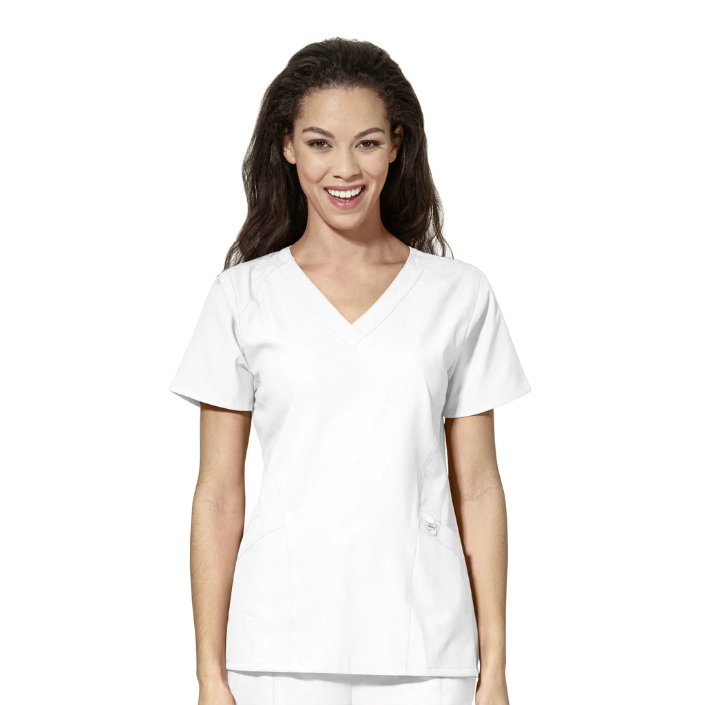 Wink Scrubs Women's Stylized V-Neck Scrub Top White | scrub-supply.com