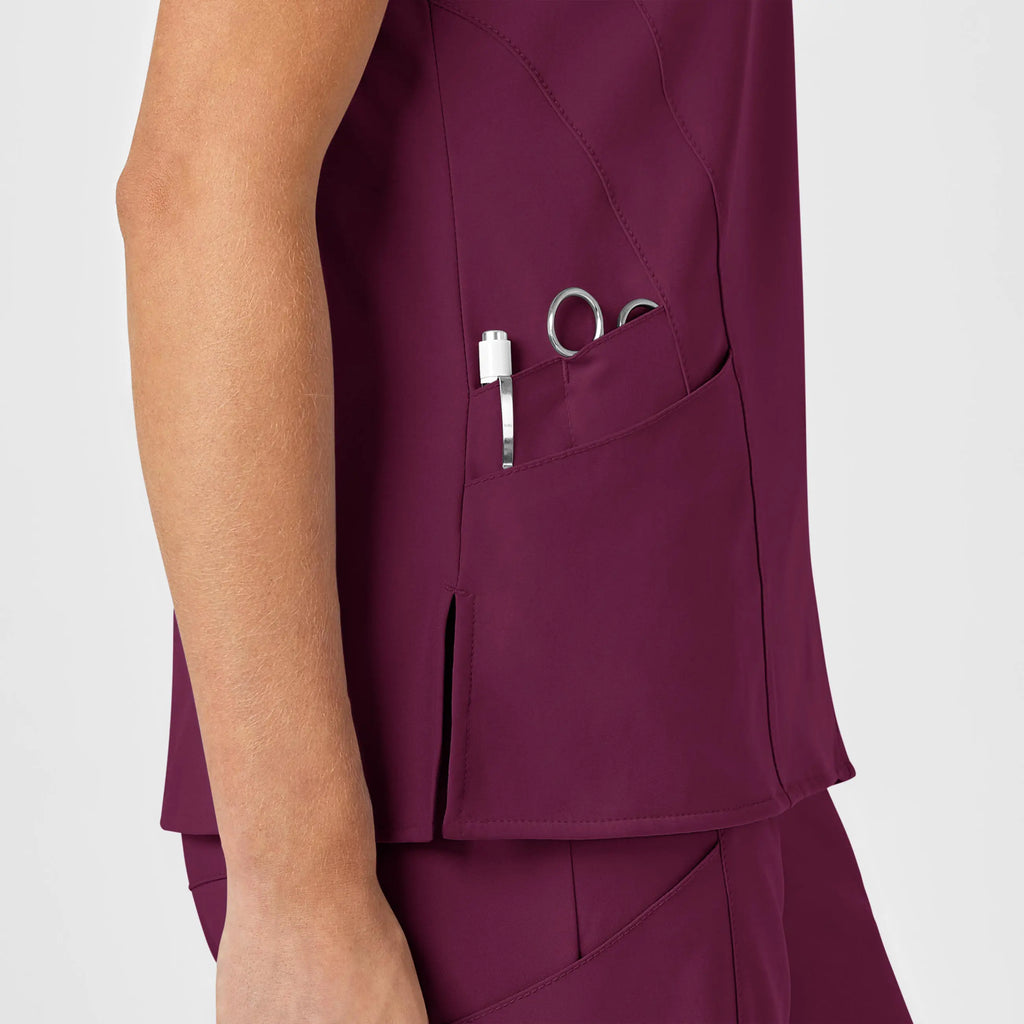 Wink Scrubs Women's Stylized V-Neck Scrub Top Wine | scrub-supply.com