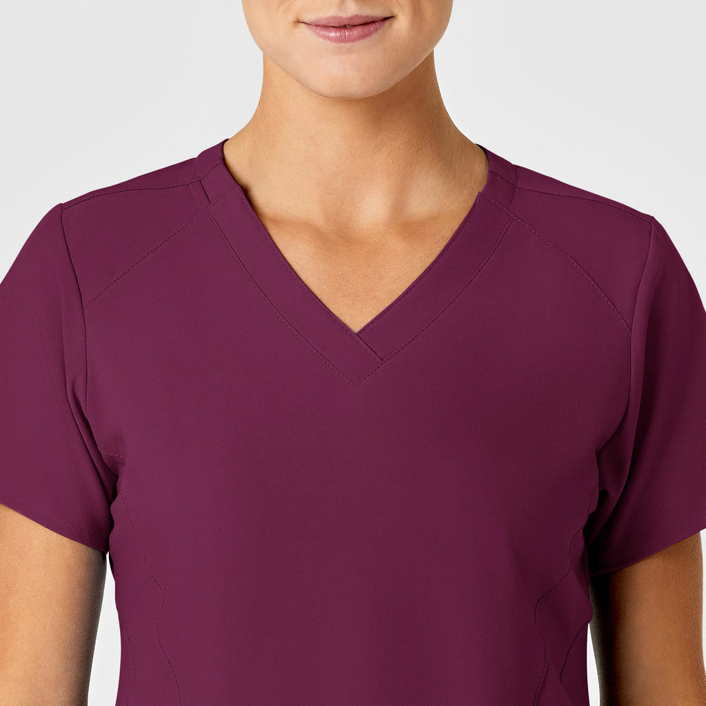 Wink Scrubs Women's Stylized V-Neck Scrub Top Wine | scrub-supply.com