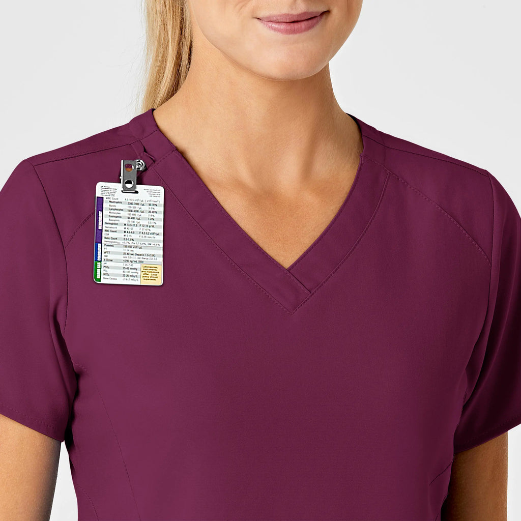 Wink Scrubs Women's Stylized V-Neck Scrub Top Wine | scrub-supply.com