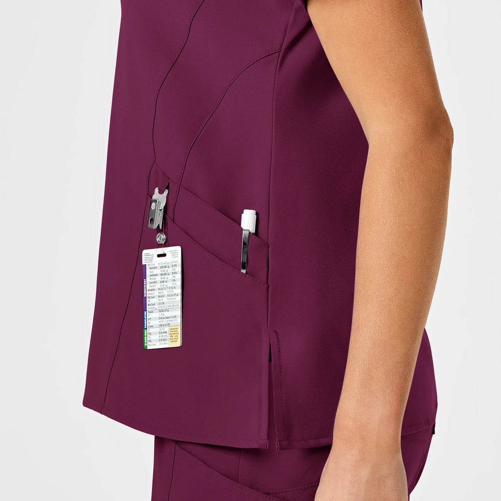 Wink Scrubs Women's Stylized V-Neck Scrub Top Wine | scrub-supply.com