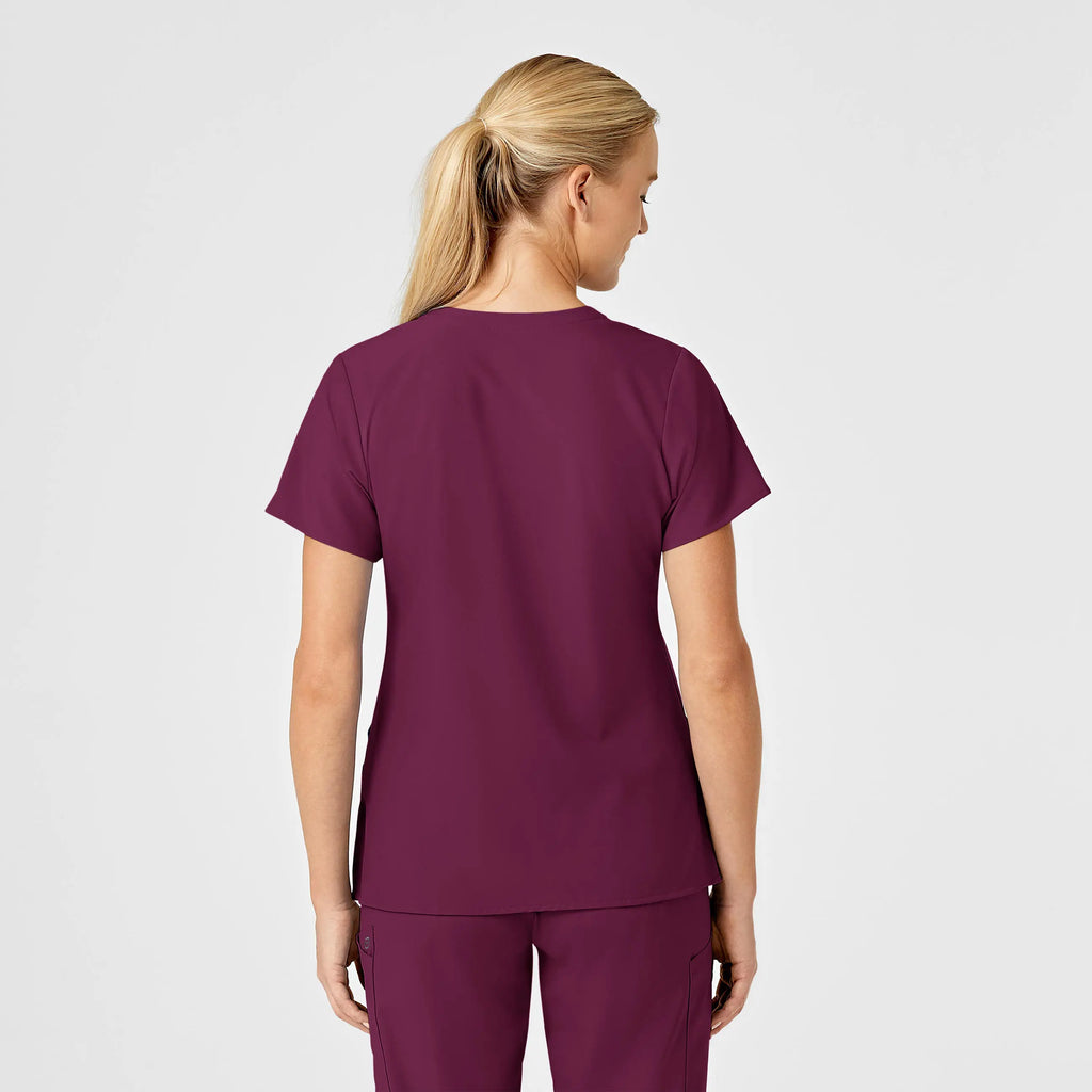 Wink Scrubs Women's Stylized V-Neck Scrub Top Wine | scrub-supply.com