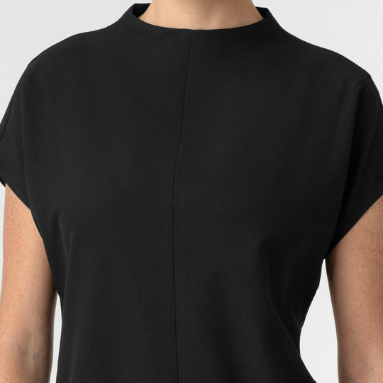 Wink Scrubs Women's Cowl High Neck Scrub Top Black | scrub-supply.com