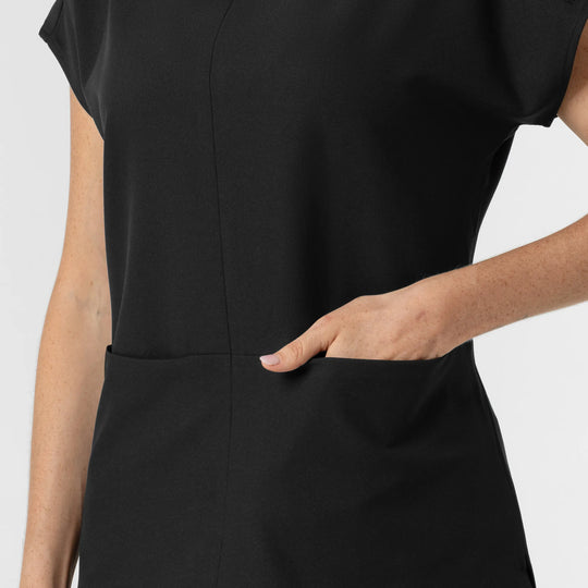 Wink Scrubs Women's Cowl High Neck Scrub Top Black | scrub-supply.com