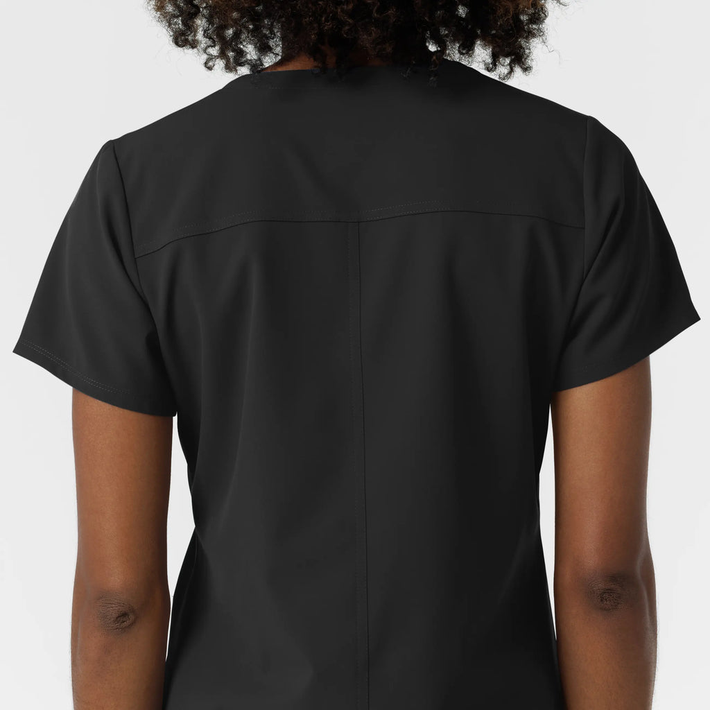 Wink Scrubs Women's NURTUR V-Neck Scrub Top Black | scrub-supply.com