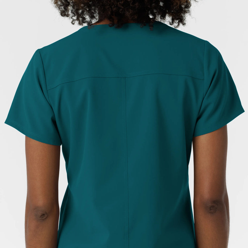 Wink Scrubs Women's NURTUR V-Neck Scrub Top Caribbean Blue | scrub-supply.com