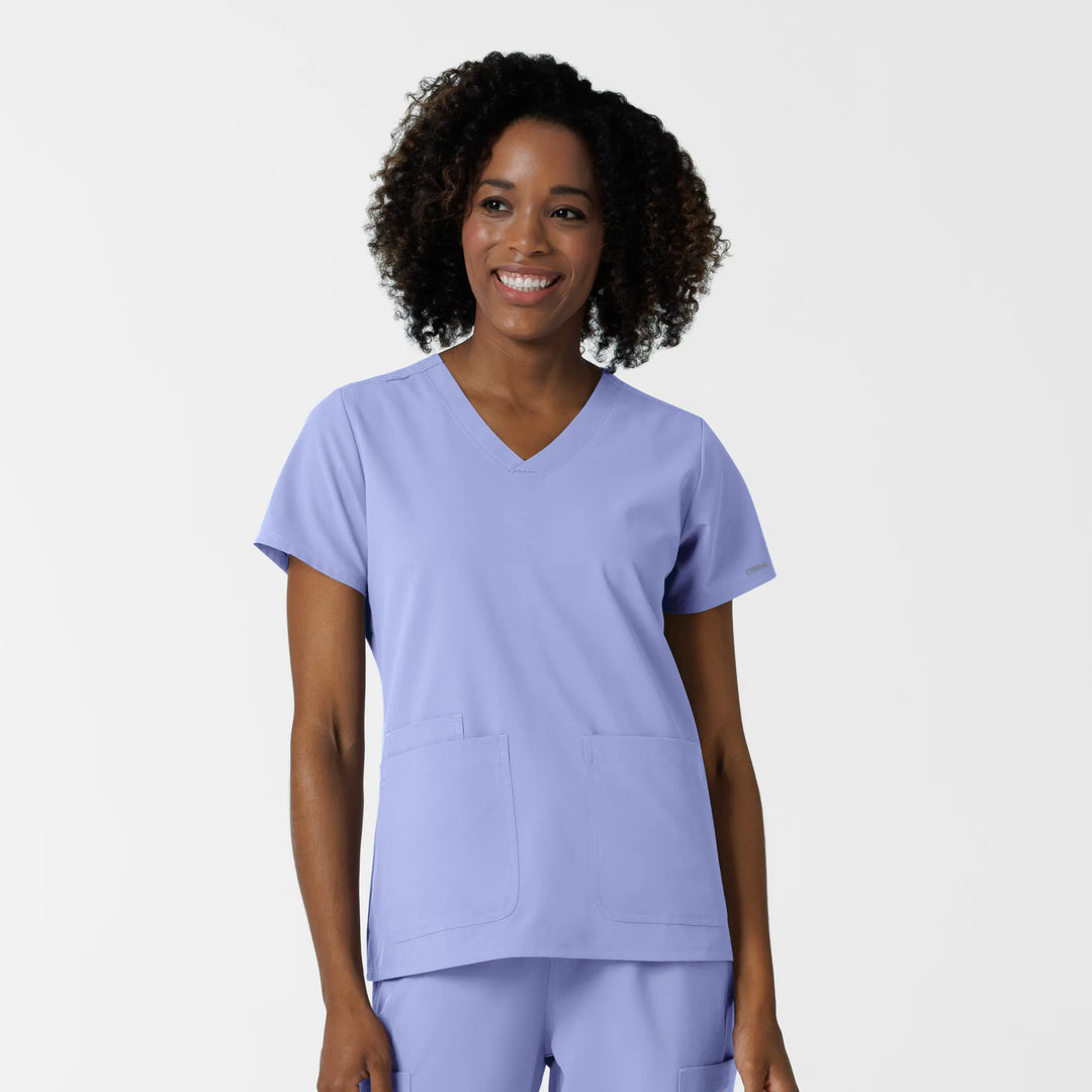 Wink Scrubs Women's NURTUR V-Neck Scrub Top Ceil Blue | scrub-supply.com