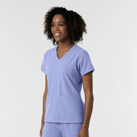 Wink Scrubs Women's NURTUR V-Neck Scrub Top Ceil Blue | scrub-supply.com