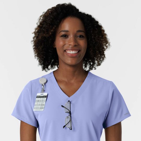 Wink Scrubs Women's NURTUR V-Neck Scrub Top Ceil Blue | scrub-supply.com
