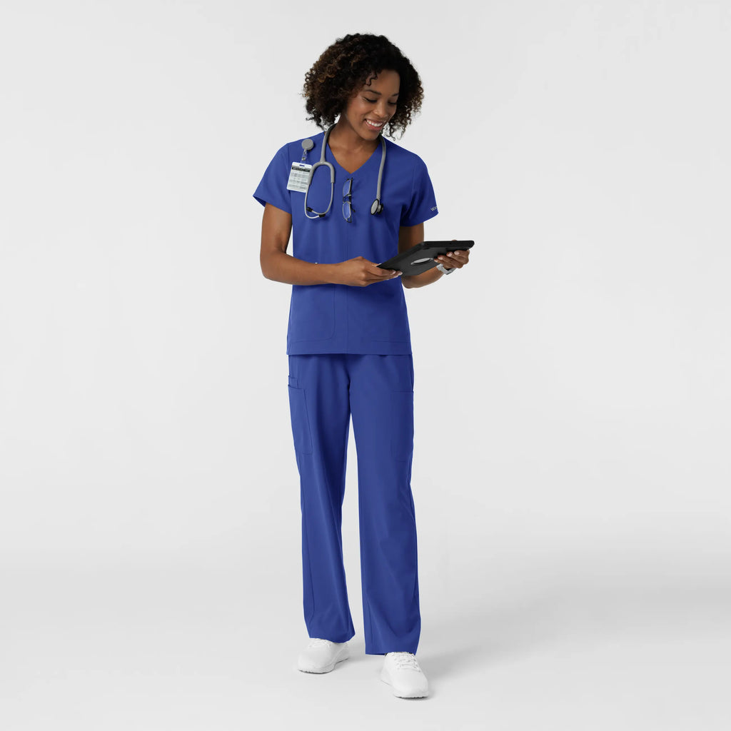 Wink Scrubs Women's NURTUR V-Neck Scrub Top Galaxy Blue | scrub-supply.com