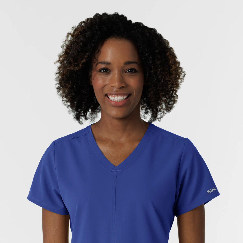 Wink Scrubs Women's NURTUR V-Neck Scrub Top Galaxy Blue | scrub-supply.com
