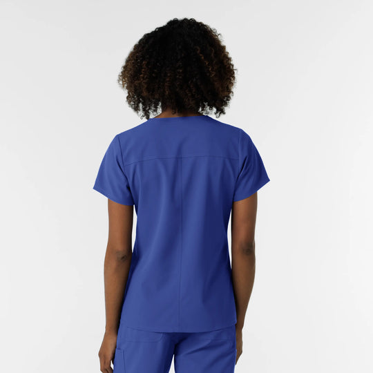 Wink Scrubs Women's NURTUR V-Neck Scrub Top Galaxy Blue | scrub-supply.com