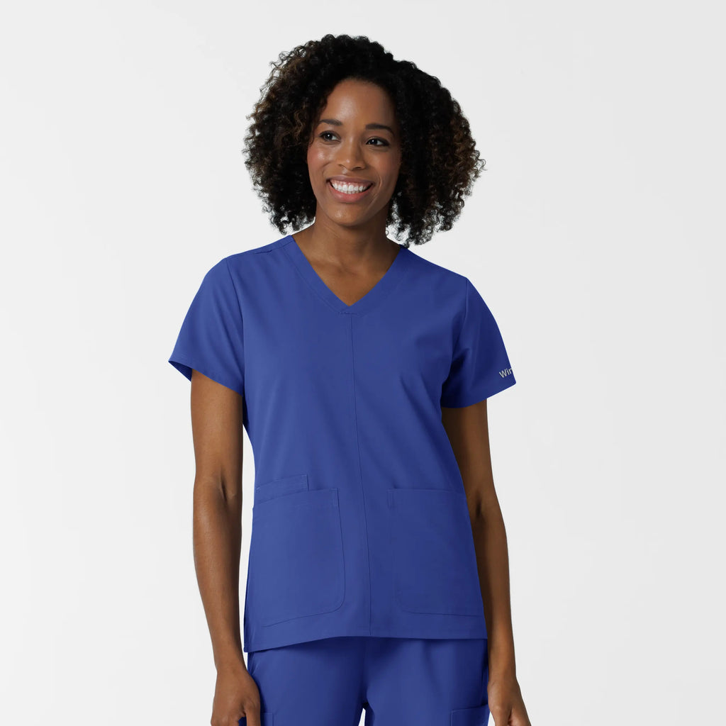Wink Scrubs Women's NURTUR V-Neck Scrub Top Galaxy Blue | scrub-supply.com