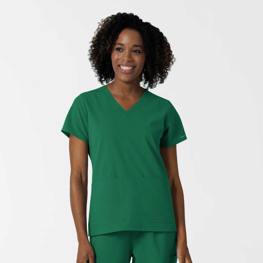 Wink Scrubs Women's NURTUR V-Neck Scrub Top Hunter | scrub-supply.com