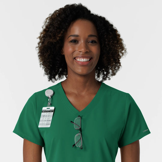 Wink Scrubs Women's NURTUR V-Neck Scrub Top Hunter | scrub-supply.com