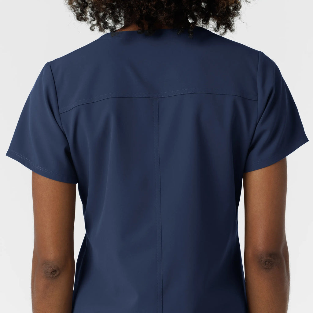 Wink Scrubs Women's NURTUR V-Neck Scrub Top Navy | scrub-supply.com