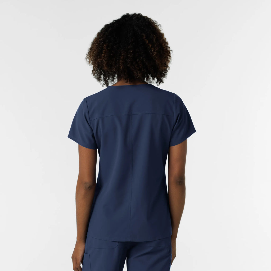 Wink Scrubs Women's NURTUR V-Neck Scrub Top Navy | scrub-supply.com